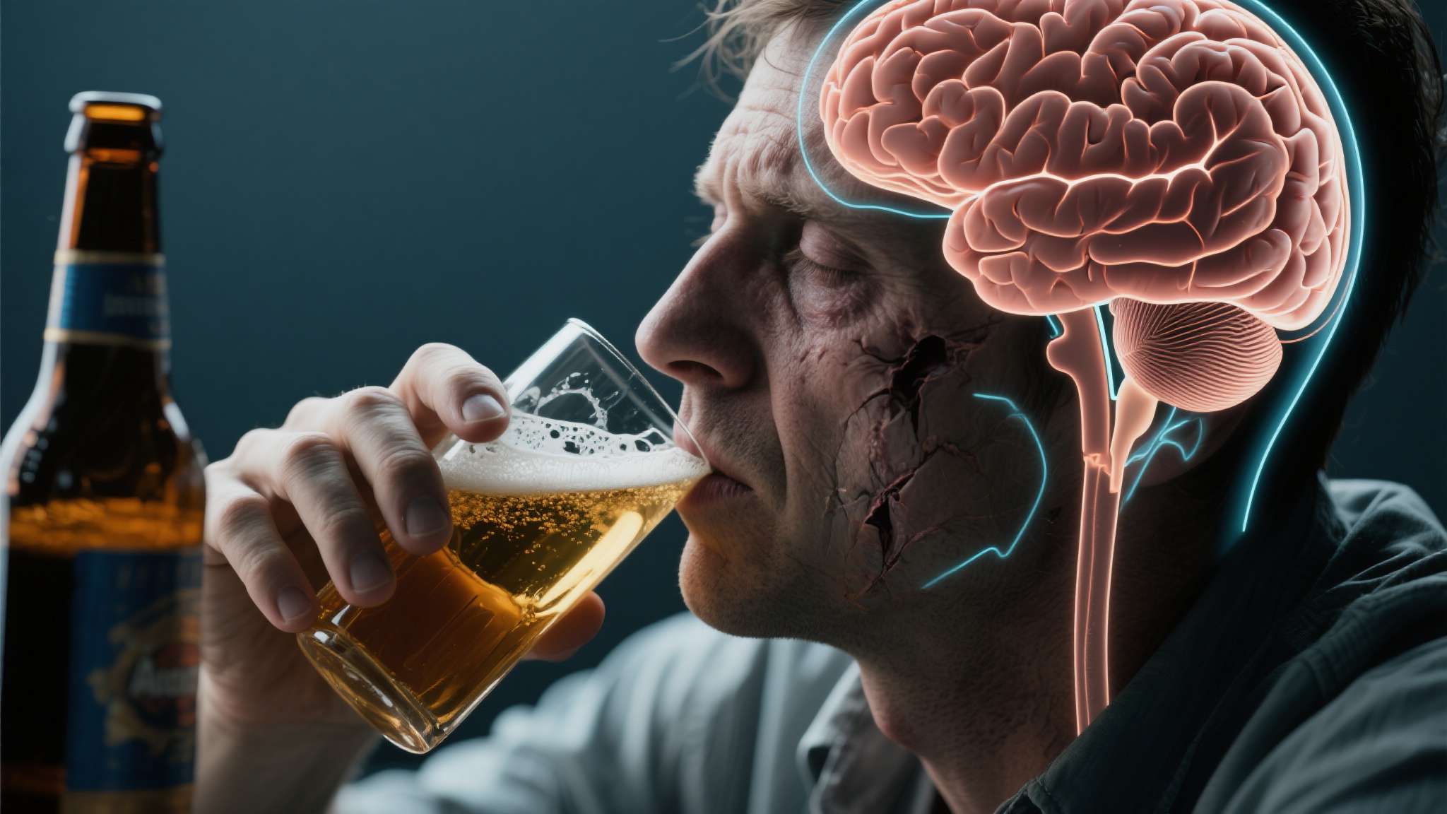 酒是功能性饮料 《酒精与酒精中毒》期刊的一项研究也证实,这种饮用习惯与前额叶皮层功能退化存在显著